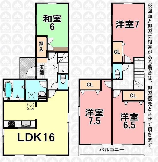 Floor plan. (1 Building), Price 26,800,000 yen, 4LDK, Land area 100.08 sq m , Building area 99.37 sq m