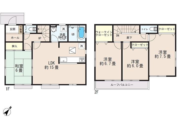 Floor plan. 23.8 million yen, 4LDK, Land area 119.92 sq m , Building area 99.37 sq m