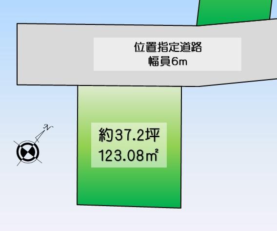 Compartment figure. Land price 9.9 million yen, Land area 123.08 sq m