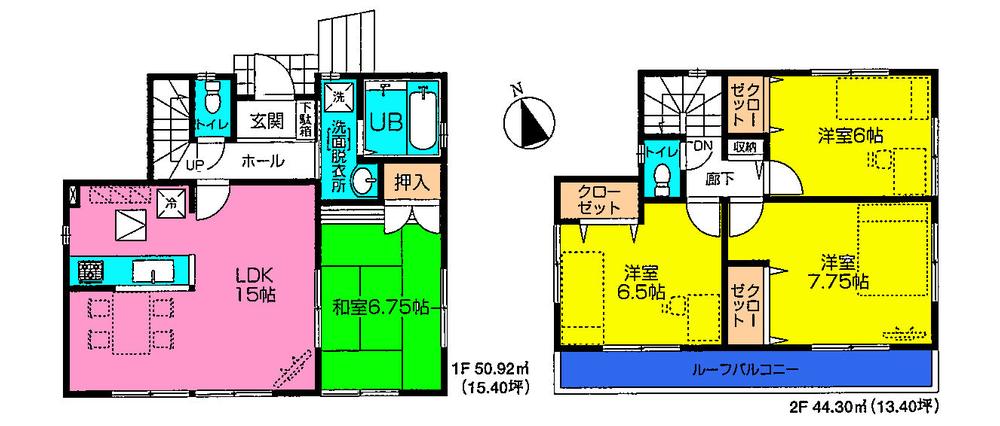 Floor plan. 21,800,000 yen, 4LDK, Land area 109 sq m , Building area 95.22 sq m