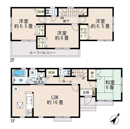 Floor plan. 24,900,000 yen, 4LDK, Land area 167.62 sq m , Building area 99.36 sq m 1 Building