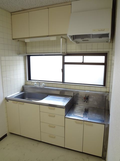 Kitchen. Large kitchen with two-burner stove can be installed