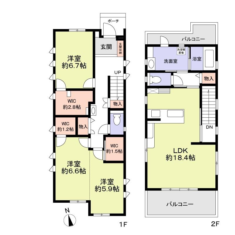 Floor plan. 34,900,000 yen, 2LDK, Land area 124.17 sq m , Building area 107.43 sq m