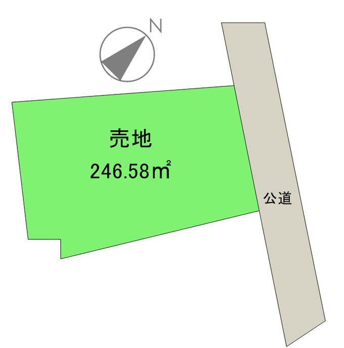 Compartment figure. Land price 39,800,000 yen, There is also a land area 246.58 sq m corner lot 74.59 tsubo! You can easy-to-use architecture