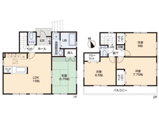 Floor plan. 20.8 million yen, 4LDK, Land area 109 sq m , Building area 95.22 sq m floor plan