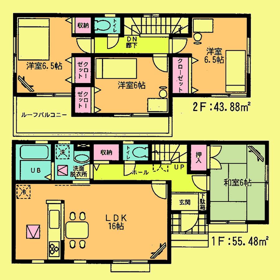 Floor plan. Price 24,900,000 yen, 4LDK, Land area 167.62 sq m , Building area 99.36 sq m