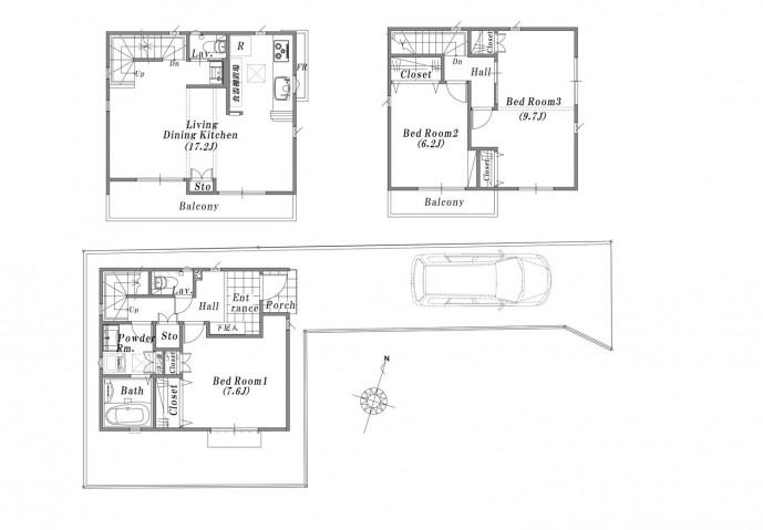 Floor plan. Maruetsu until Higashiomiya shop 400m