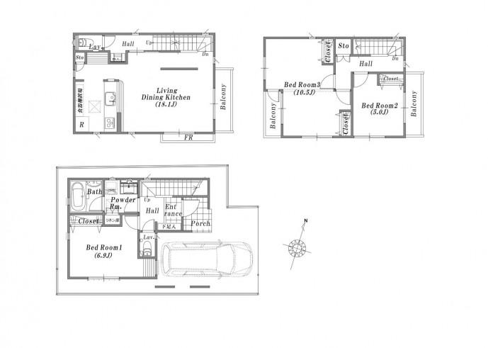 Floor plan. Maruetsu until Higashiomiya shop 400m