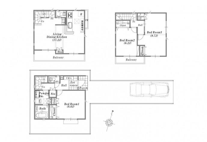 Floor plan. Maruetsu until Higashiomiya shop 400m