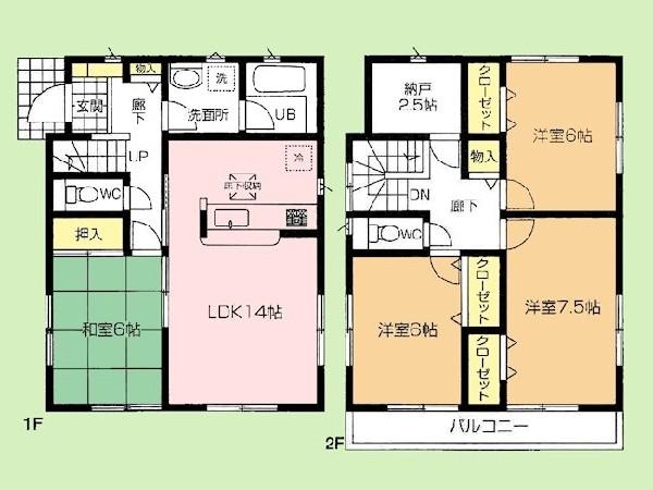 Floor plan. 19,800,000 yen, 4LDK+S, Land area 171.28 sq m , Building area 99.63 sq m