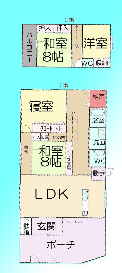 Floor plan. 60 million yen, 4LDK, Land area 482.01 sq m , Building area 167.68 sq m