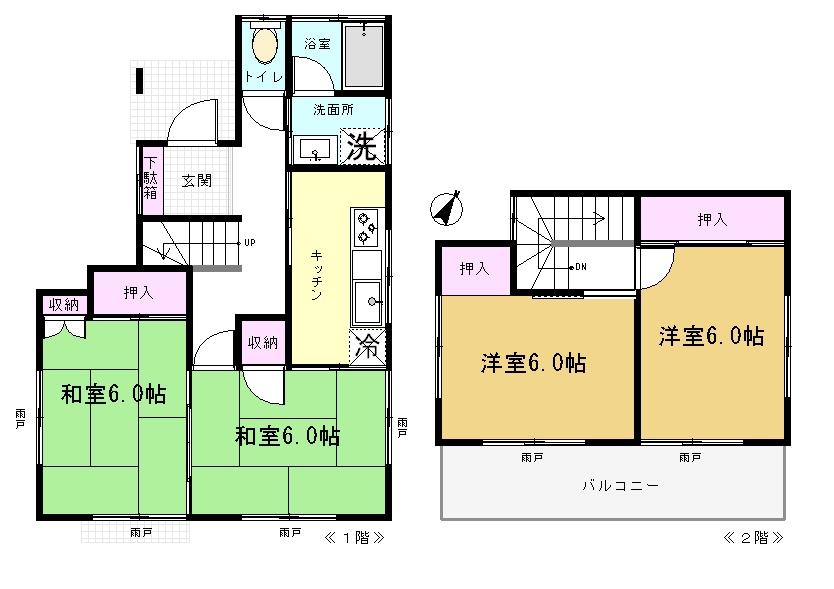 Floor plan. 11 million yen, 4K, Land area 100 sq m , Building area 72.79 sq m   ◆ All room 6 Pledge or more two-sided lighting