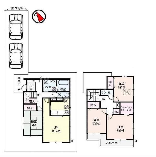 Floor plan. 21,700,000 yen, 4LDK, Land area 141.98 sq m , Building area 107.02 sq m