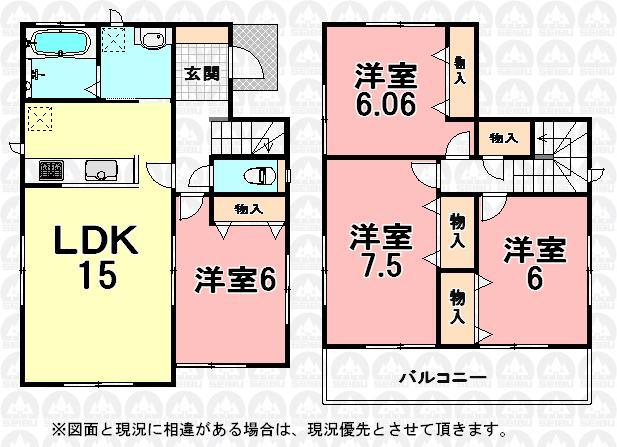 Floor plan. (E Building), Price 24,800,000 yen, 4LDK, Land area 108.44 sq m , Building area 93.78 sq m