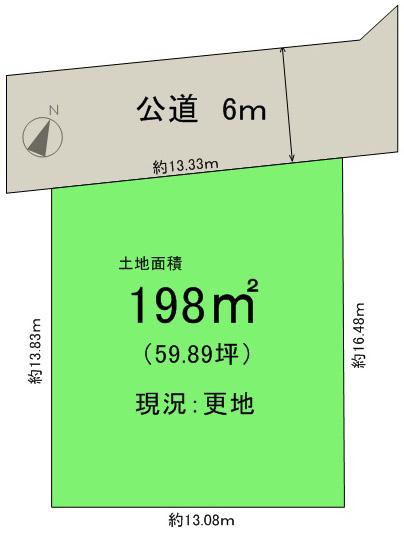 Compartment figure. Land price 20.8 million yen, Land area 198 sq m