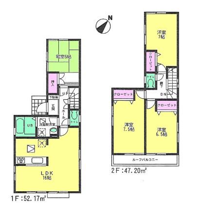 Floor plan. 26,800,000 yen, 4LDK, Land area 100.08 sq m , Building area 99.37 sq m