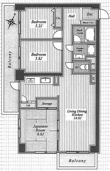 Floor plan. 3LDK, Price 17,900,000 yen, Occupied area 81.18 sq m , Balcony area 15.99 sq m