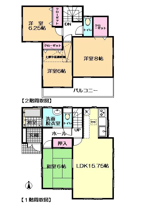 Floor plan. 23.8 million yen, 4LDK, Land area 106.54 sq m , Building area 97.66 sq m