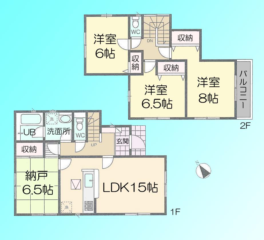 Floor plan. 25,800,000 yen, 3LDK + S (storeroom), Land area 110.81 sq m , Building area 95.58 sq m