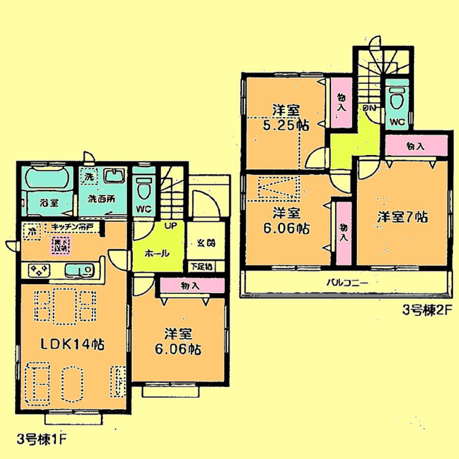 Floor plan. 26,800,000 yen, 4LDK, Land area 114.32 sq m , Building area 93.15 sq m