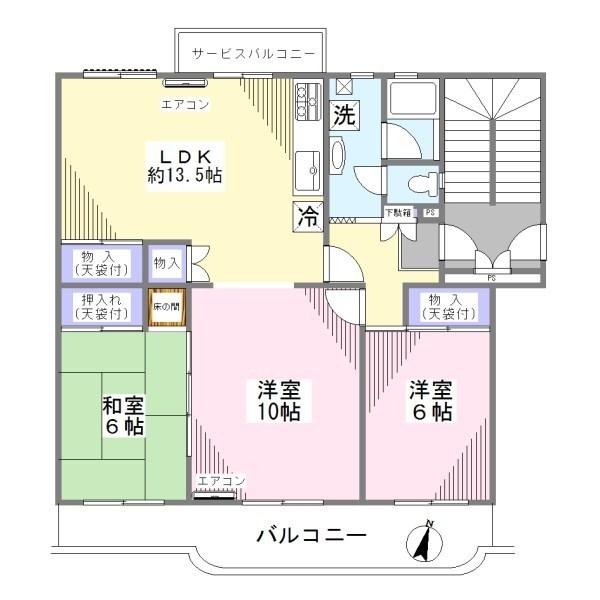Floor plan. 3LDK, Price 11.8 million yen, Occupied area 80.91 sq m , Balcony area 10.65 sq m