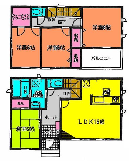 Floor plan. (12 Phase 6 Building), Price 23.8 million yen, 4LDK, Land area 137.24 sq m , Building area 105.15 sq m