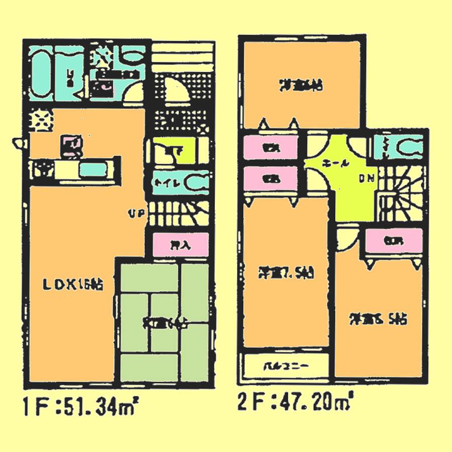 Floor plan. 21,800,000 yen, 4LDK, Land area 144.5 sq m , Building area 98.54 sq m located view in addition to this, It will be provided by the hope of design books, such as layout. 