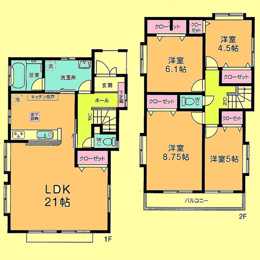Floor plan. 19,800,000 yen, 4LDK, Land area 160.88 sq m , Building area 106.1 sq m located view in addition to this, It will be provided by the hope of design books, such as layout.