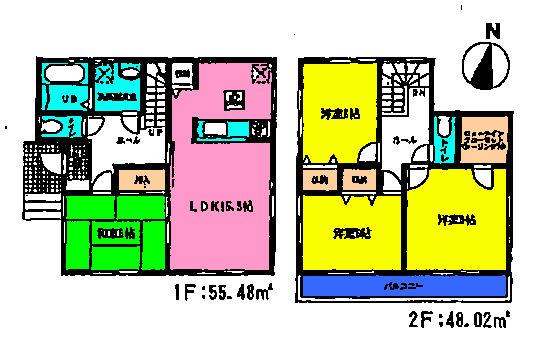 Floor plan. (5 Building), Price 24,800,000 yen, 4LDK, Land area 135.69 sq m , Building area 103.5 sq m