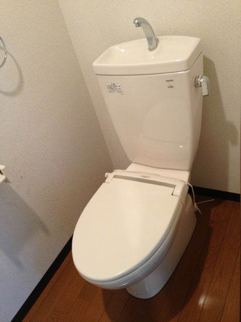 Toilet. It comes with a shelf at the top