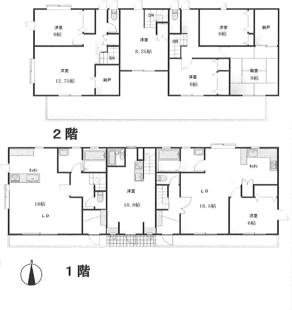Floor plan. 39,800,000 yen, 7LLDDKK + S (storeroom), Land area 289.7 sq m , Terrace house that can be used as building area 236.82 sq m 2 household or for rent offers you 2 rooms. Closet is also abundant There is also a storage space.