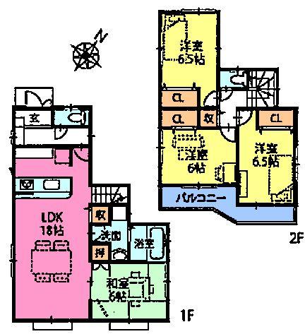 Floor plan. (1 Building), Price 32,800,000 yen, 4LDK, Land area 144.4 sq m , Building area 99.37 sq m