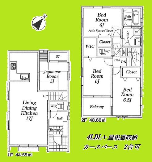 Floor plan. ((1)), Price 37,800,000 yen, 4LDK, Land area 100.55 sq m , Building area 93.15 sq m