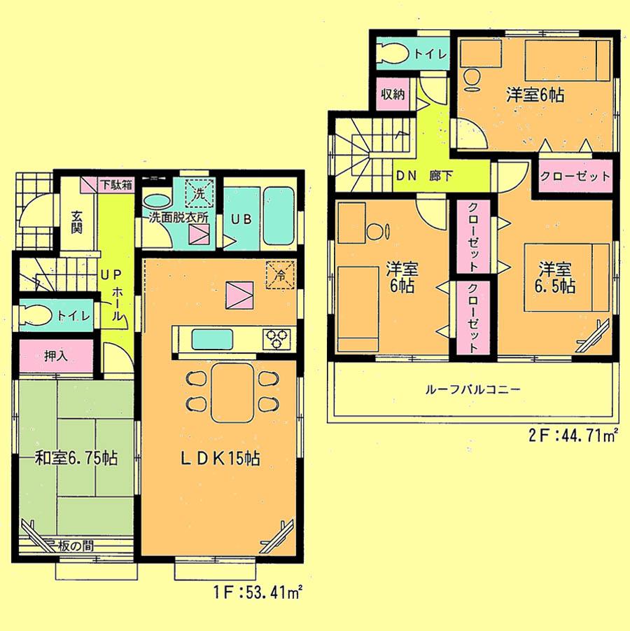 Floor plan. Price 25,800,000 yen, 4LDK, Land area 129.36 sq m , Building area 98.12 sq m