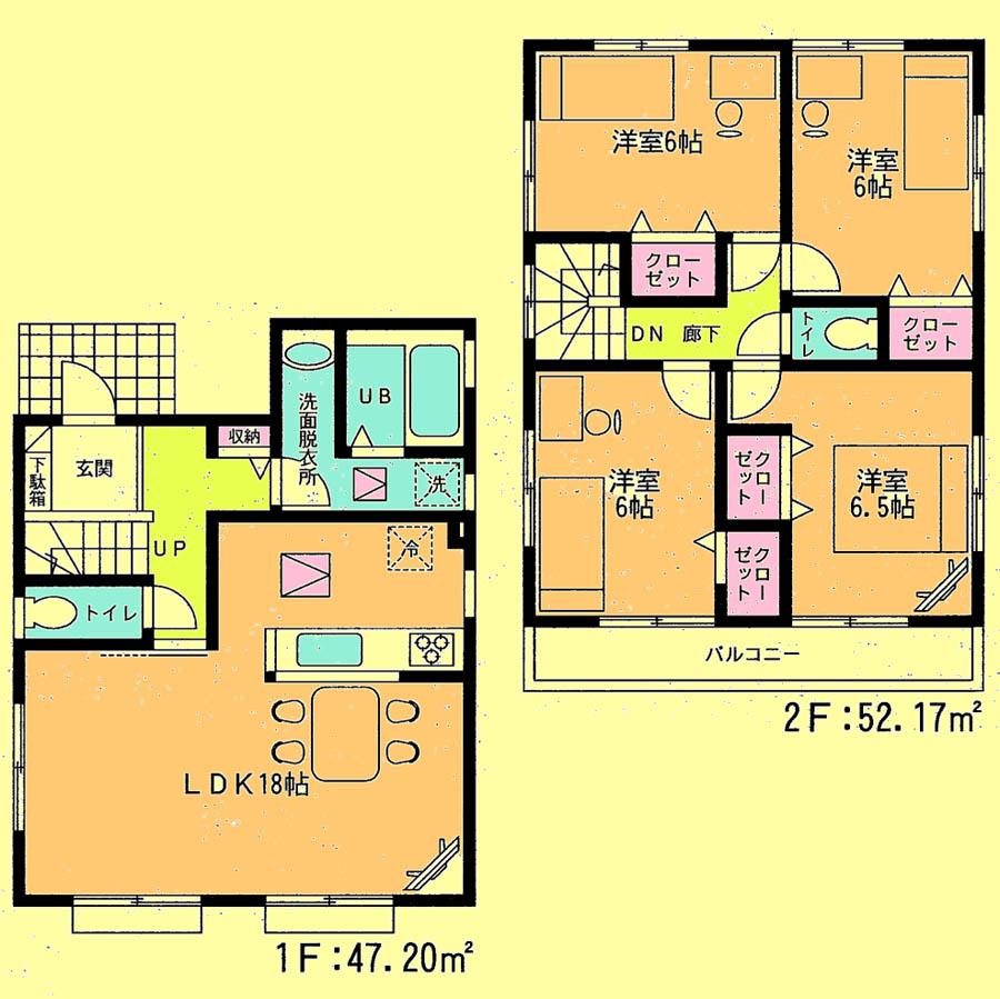 Floor plan. Price 25,800,000 yen, 4LDK, Land area 129.36 sq m , Building area 99.37 sq m