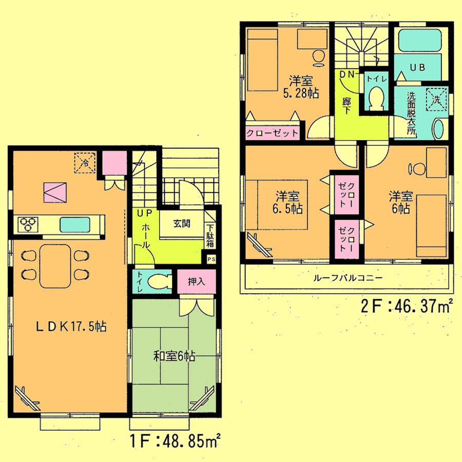 Floor plan. Price 26,800,000 yen, 4LDK, Land area 117.58 sq m , Building area 95.22 sq m