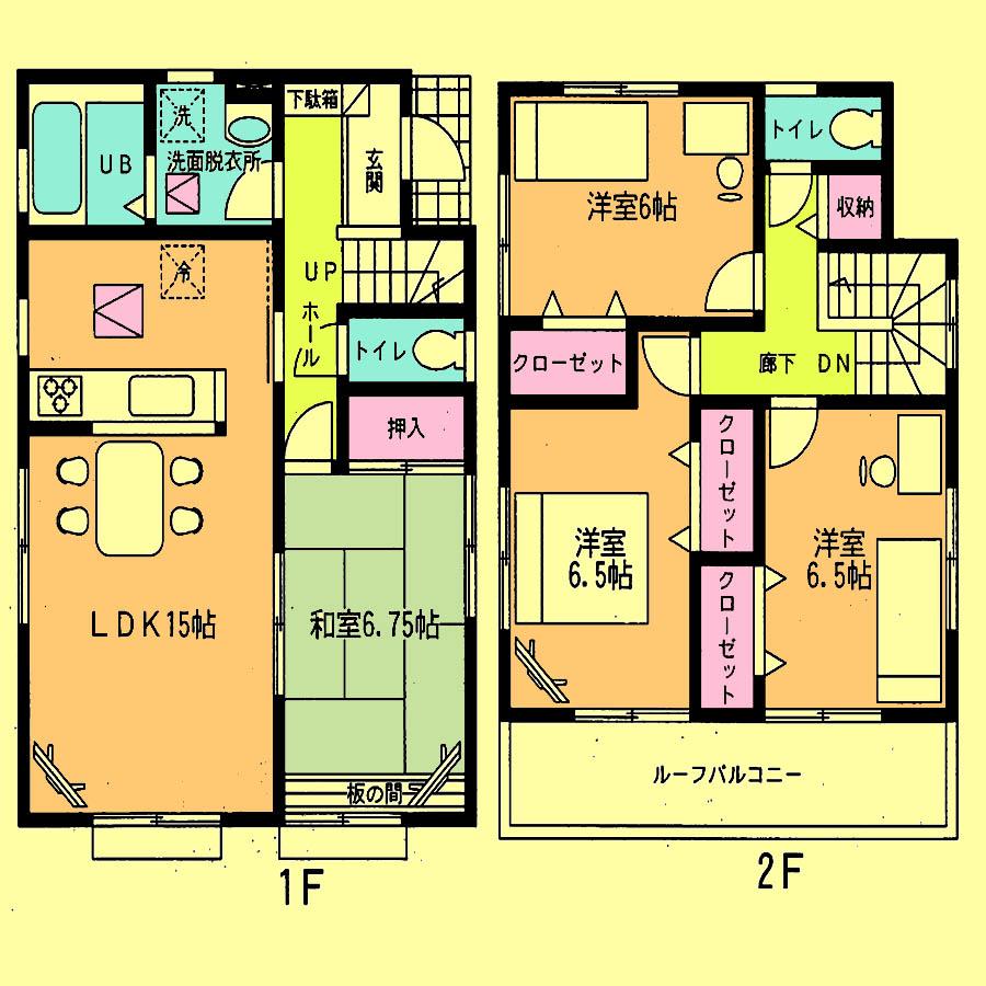 Floor plan. Price 25,800,000 yen, 4LDK, Land area 129.35 sq m , Building area 98.12 sq m