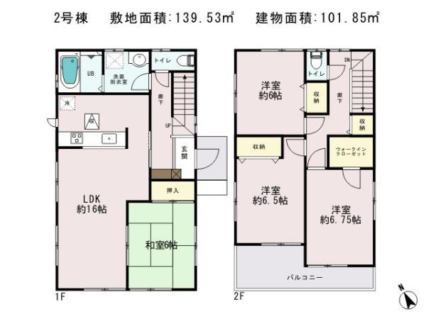Floor plan. 36,800,000 yen, 4LDK, Land area 139.53 sq m , Building area 101.85 sq m