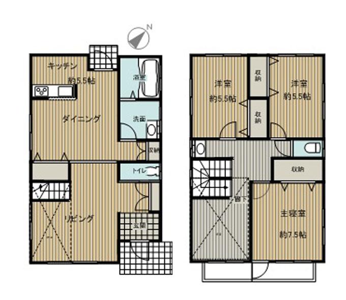 Floor plan. 38,500,000 yen, 3LDK, Land area 105.48 sq m , Building area 97.85 sq m