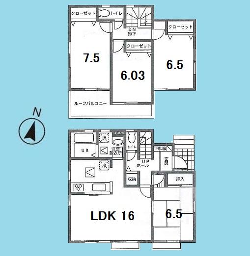 Floor plan. 25,300,000 yen, 4LDK, Land area 155.74 sq m , Building area 99.36 sq m