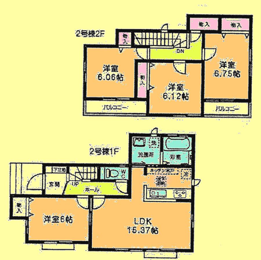 Floor plan. 24,800,000 yen, 4LDK, Land area 121.8 sq m , Building area 96.05 sq m located view in addition to this, It will be provided by the hope of design books, such as layout. 