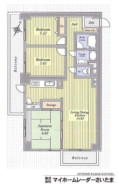 Floor plan. 3LDK, Price 17,900,000 yen, Occupied area 81.18 sq m , Balcony area 15.99 sq m floor area spacious ☆ Everyone can relax in the family also spacious living room.  ☆ With a solid room 3 room, Family everyone satisfied ☆ You can rest assured in the living environment good location.