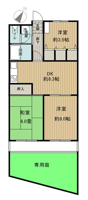 Floor plan. 2LDK + S (storeroom), Price 11.8 million yen, Occupied area 53.35 sq m , Balcony area 5.5 sq m