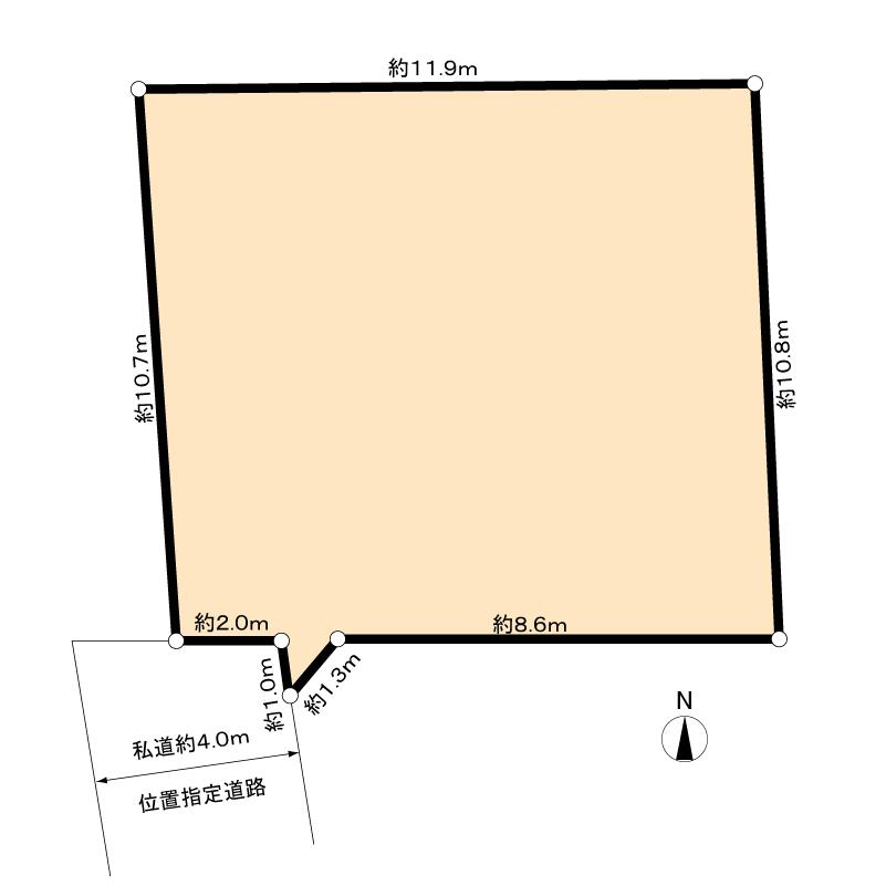 Compartment figure. Land price 14 million yen, Land area 127.88 sq m