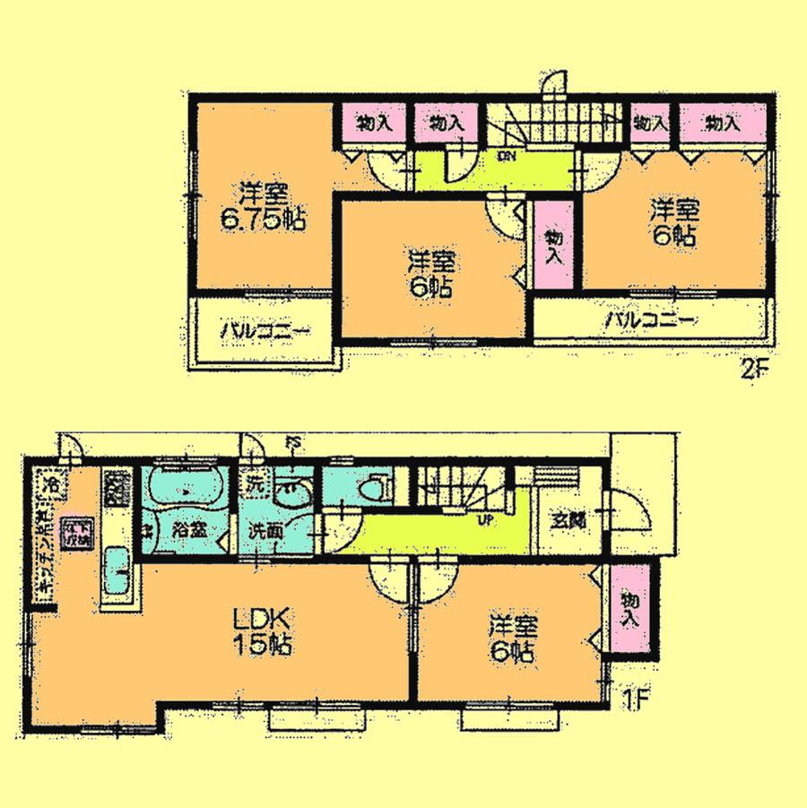 Floor plan. Price 23.8 million yen, 4LDK, Land area 112.76 sq m , Building area 95.64 sq m