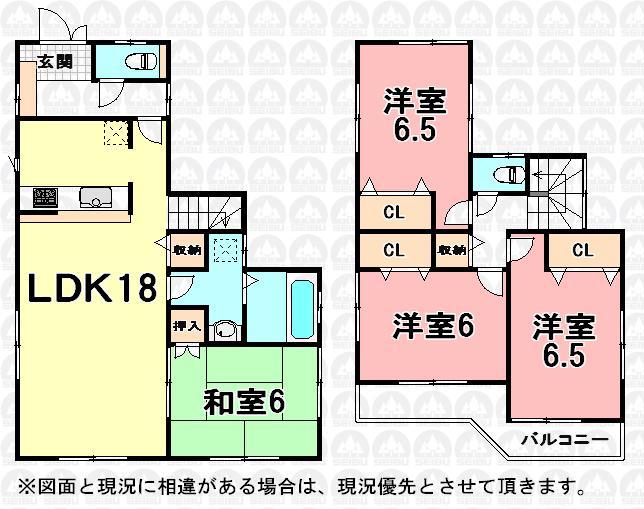 Floor plan. (1 Building), Price 32,800,000 yen, 4LDK, Land area 144.4 sq m , Building area 99.37 sq m