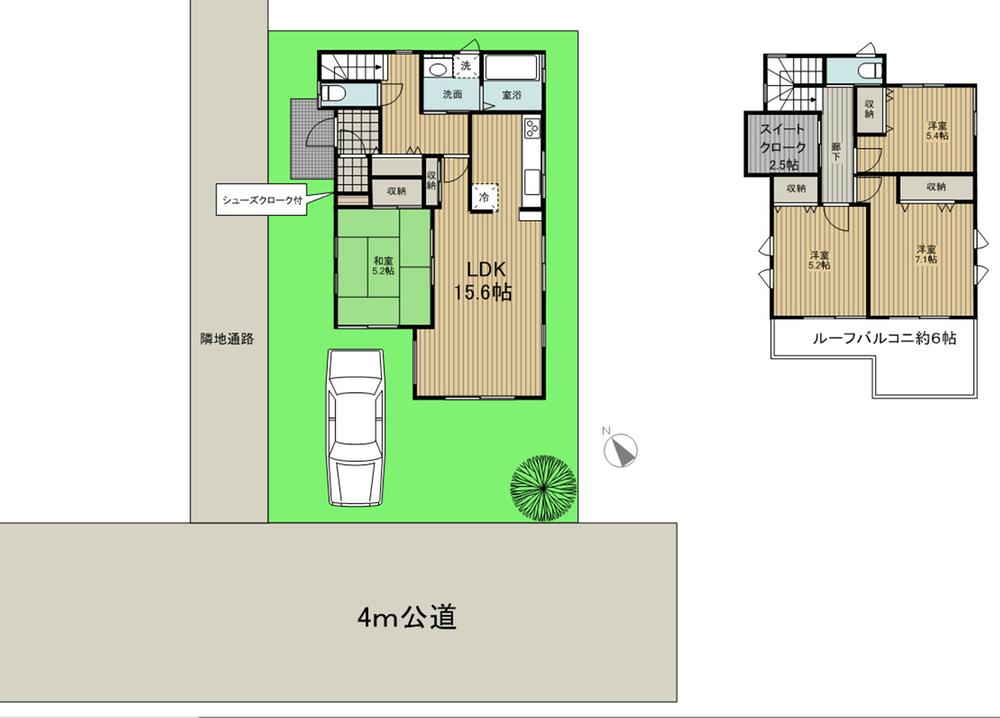 Floor plan. 29.5 million yen, 4LDK + 2S (storeroom), Land area 116.1 sq m , Building area 96.47 sq m