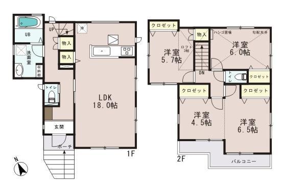 Floor plan. 25,800,000 yen, 4LDK, Land area 103 sq m , Building area 100.19 sq m