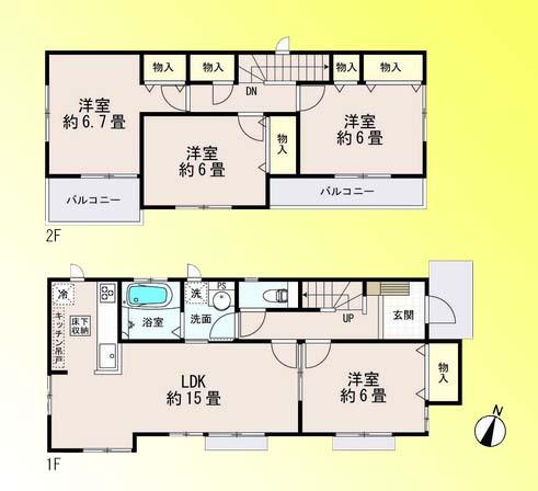 Floor plan. 23.8 million yen, 4LDK, Land area 112.76 sq m , Building area 95.64 sq m floor plan