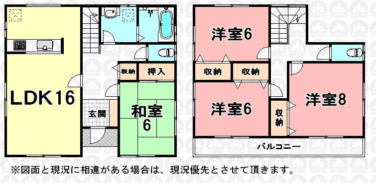 Floor plan. (3 Building), Price 28.8 million yen, 4LDK, Land area 140.45 sq m , Building area 104.33 sq m